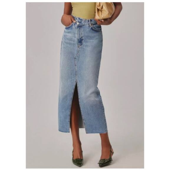 Reformation Dresses & Skirts - Reformation Nila Long Denim Midi Skirt Size 29 Women's High Waist Organic Cotton